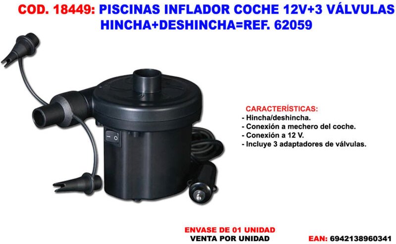 EHS - Aufblasbarer 12-V-Autopool mit 3 Aufblas- und Entleerungsventilen 62097-62142