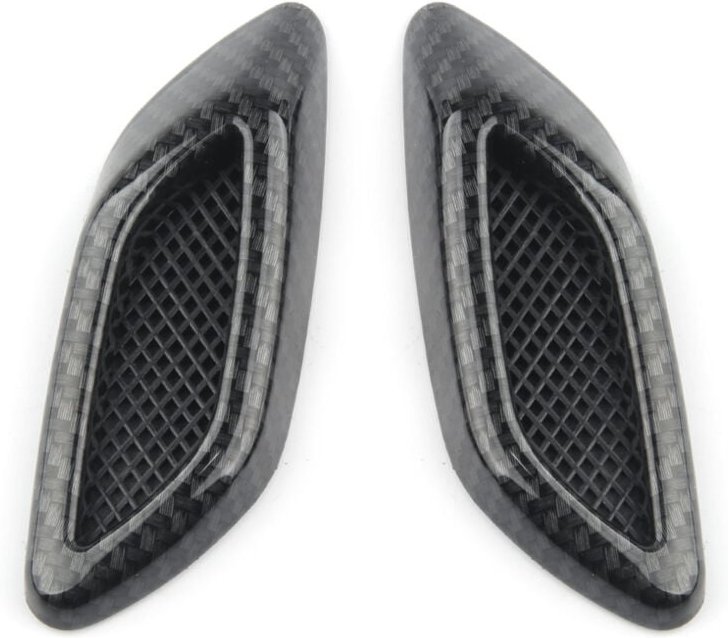 Tlily - 2 StüCk Karbon Faser Auto Motorhaube Rahmen Dekorative Aufkleber Luft Auslass Seiten Markierung Universal Abdeck...
