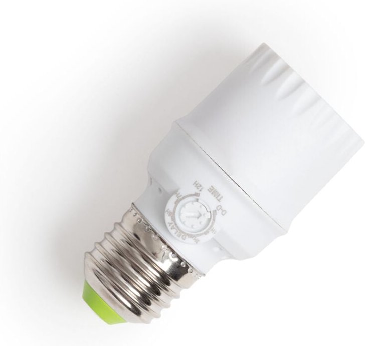 Ledkia - Dämmerungssensor mit Zeitschaltuhr für E27-Glühbirnen Weiß