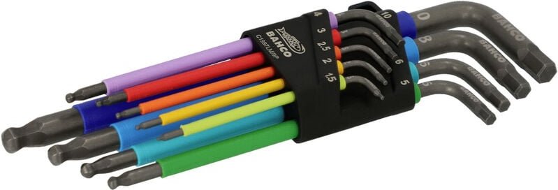 C1997LM/9P Innen-Sechskant Winkelschraubendreher-Set 1.5 mm, 2.0 mm, 2.5 mm, 3.0 mm, 4.0 mm, - Bahco