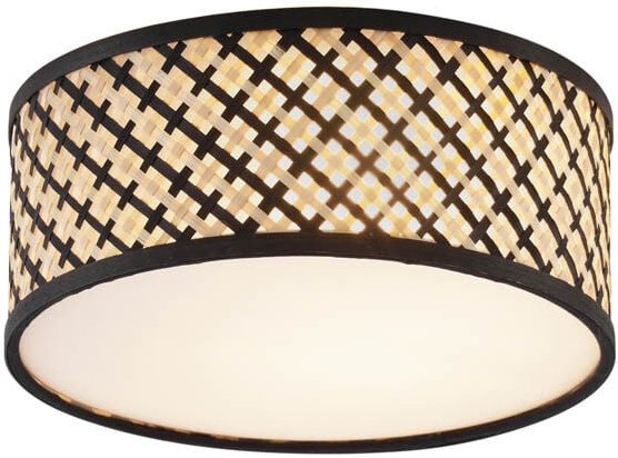 Orientalische Rattan Deckenleuchte mit Schwarz 30cm - Tremmo