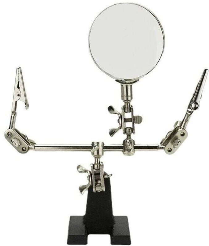 Linghhang - Dritte Hand mit Zange und Lupe - Löthilfe - Mit 5-facher Lupe