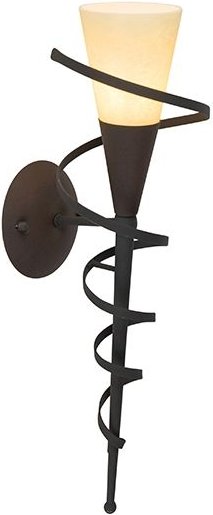 Ländliche Wandlampe rostbraun mit Sahneglas - Castle