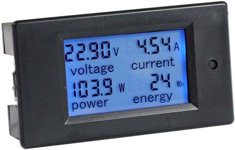 Digitales DC 6,5–100 V 0–20 A Amperemeter, Voltmeter, Multimeter, Spannungs-, Leistungs- und Batteriemonitor mit integri...