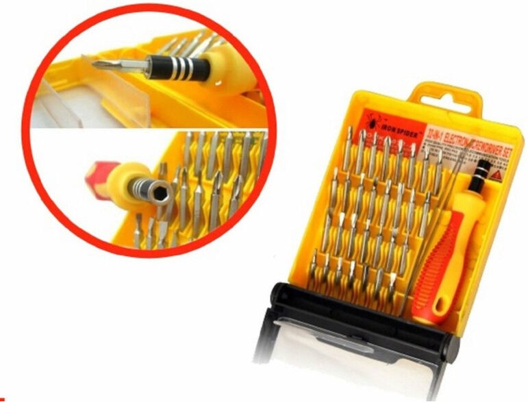 Trade Shop - 32-in-1-Torx-Schraubendreher-Set mit Präzisionsspitzen für Handys, Uhren und pc -