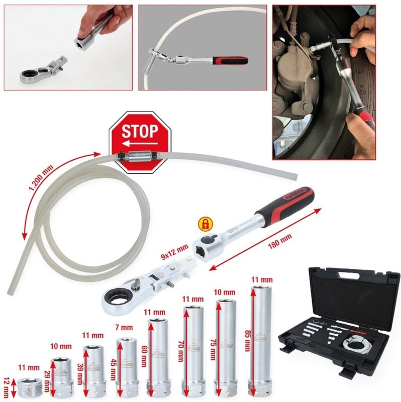 Ks Tools Bremsen-Entlüftungsschlüssel-Satz für vag, 11-tlg