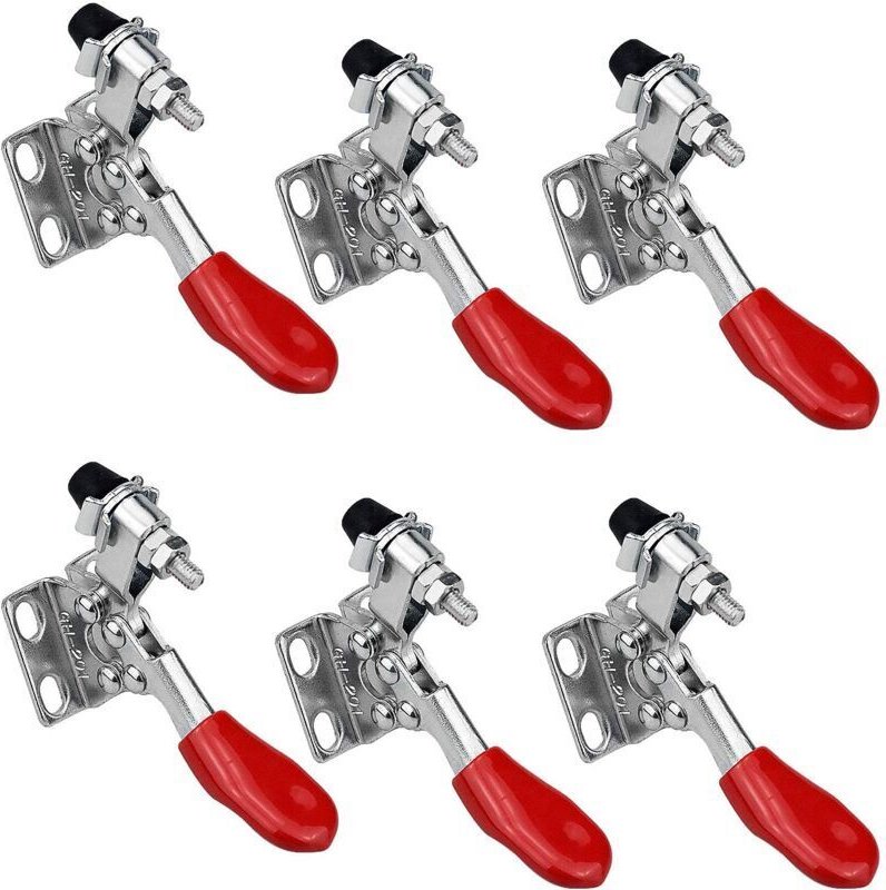 Odipie - 6er-Set Metall-Kniehebelklemme für horizontale Grashüpfer, Knieklemme, vertikale Ausführung, Hebelklemme aus ve...