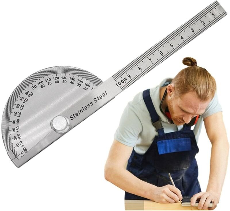 Winkelmesser für die Holzbearbeitung Winkelmesser aus Edelstahl – mathematisches Hilfsmittel zum Messen und Abmessen von...