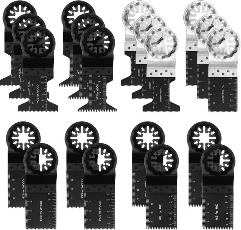20-teiliges Multifunktionswerkzeug-Sägeblatt, Oszillationswerkzeug-Sägeblatt-Set, Oszillations-Multifunktionswerkzeug-Sc...