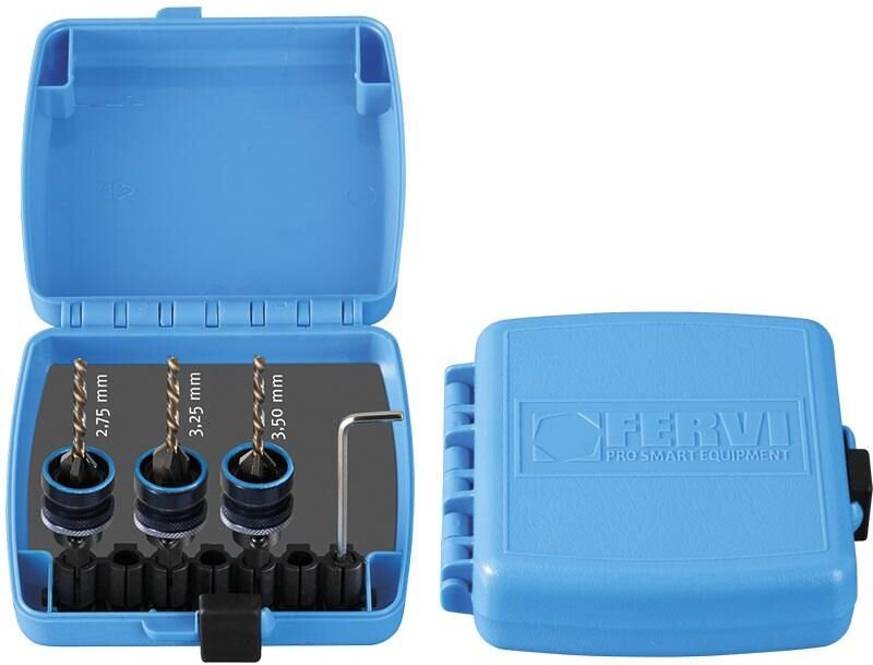 Satz Bohrer mit Senkeranschluss 1/4 fur Schraubendreher Fervi 0526