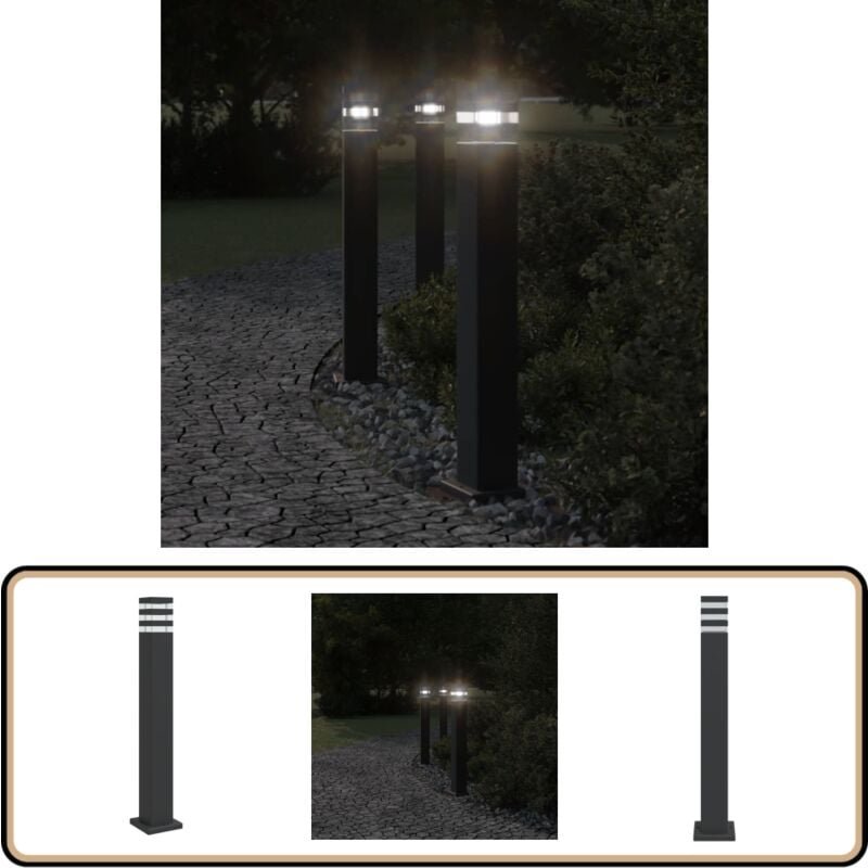 Wegeleuchte Schwarz 80 cm Aluminium - Wegeleuchte - Gartenlampe - Außenstehleuchte - LED-Lampe Außen - Edelstahl Lampe