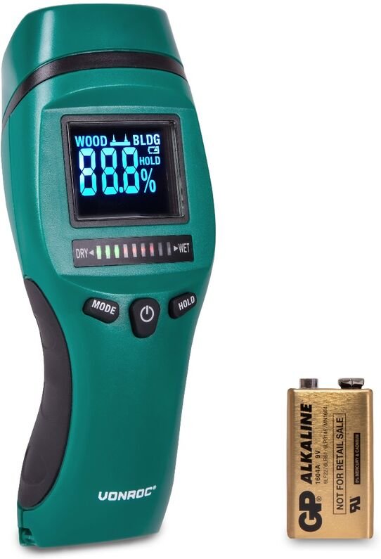 Feuchtigkeitsmesser - Professionelle Anwendung – Präzise – Hochkontrast- lcd mit Hintergrundbeleuchtung