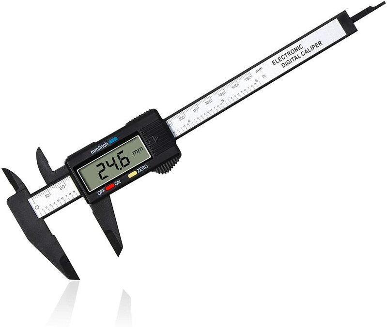 Digitaler Messschieber, klassischer 150-mm-/6-Zoll-Digitalmessschieber mit großem LCD-Display für Außen-, Innen-, Tiefen...