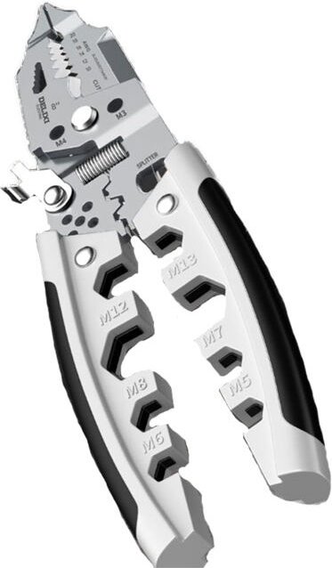 Bluedeer - Multifunktionale Abisolierzangen Edelstahl Crimpzange Drahtschneider Drahtwickler Spaltzange Elektriker Werkz...