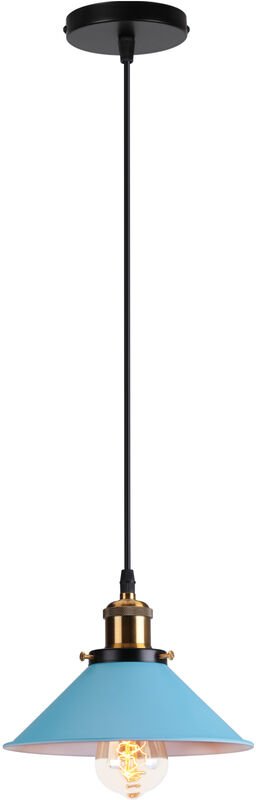 Pendelleuchte Vintage Kronleuchter mit Ø22cm Metall Lampenschirm Hängelampe Edison Art Lampe für Esszimmer Wohnzimmer Re...