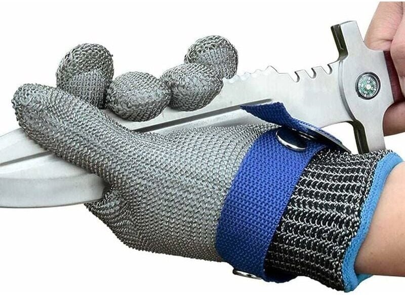 Thumbnail - Ahlsen Schnittschutzhandschuh iso-f Schnittschutzhandschuhe Edelstahlhandschuh für Küchenmetzgerarbeiten im Freien (L-24...