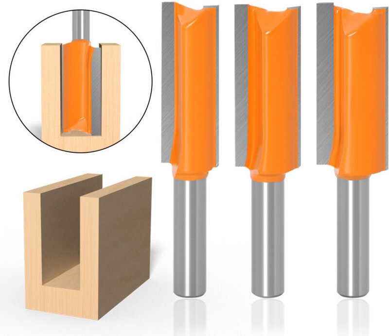 3 Stück 8-mm-Fräser, gerader Schaft, extra langer Schabfräser, gerader Schaft