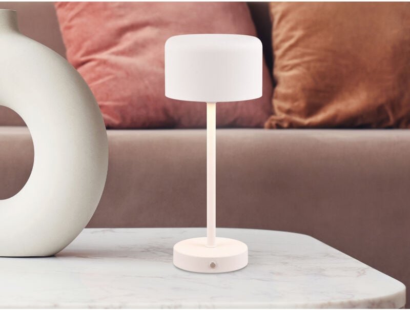 Reality Leuchten - Akku Tischleuchte jeff per usb aufladbar, Sensordimmer, Weiß, Höhe 30cm