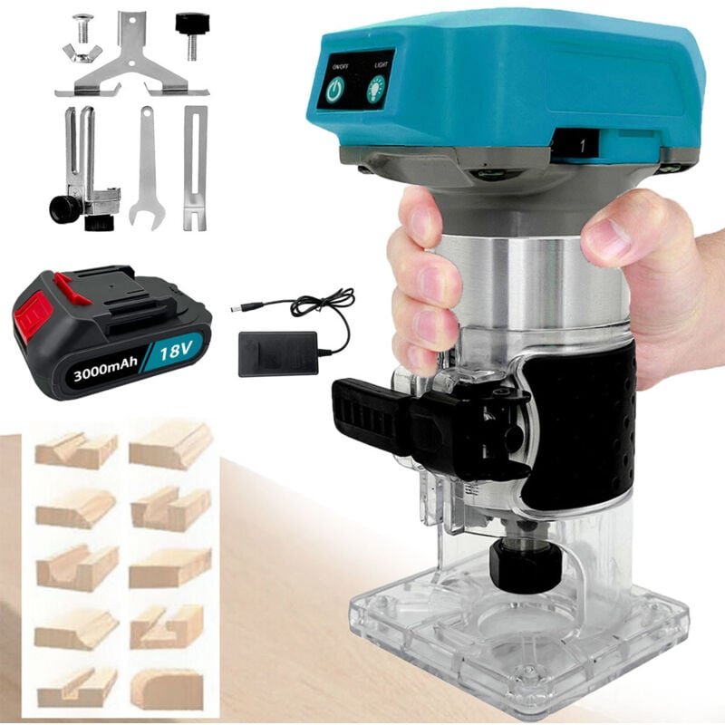 Kantenfräsen, kabelloser bauschloser Holzfräse, Trimmerfräse, elektrischer Handtrimmer, Laminatfräse, Gravierfräse zum S...