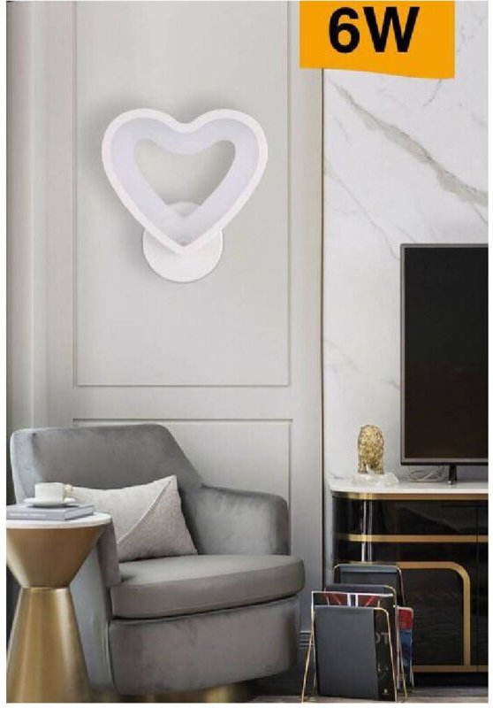 Trade Shop Traesio - Trade Shop - led applique forma cuore 6 w a parete abat jour 3 mode von color luce E28-3C -