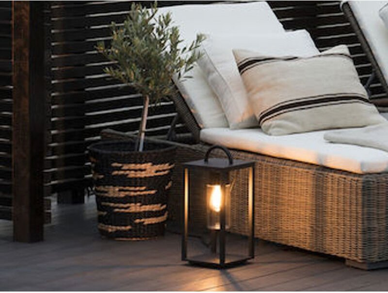 Konstsmide Lighting - Bodenlaterne bologna Schwarz aus Stahl mit Klarglas, Höhe 45,5cm