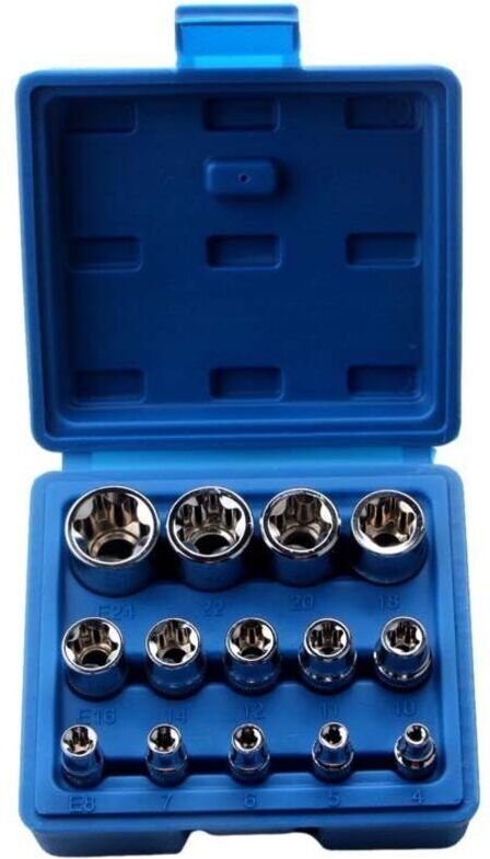 Sollbry E4-E24 Torx-Steckschlüssel (Innengewinde) – 14-teiliger Sechskant-Bit-Satz