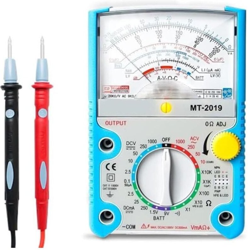 Analoges Multimeter, Voltmeter, Amperemeter, Zeiger-Multimeter-Tester, analoges Voltmeter, Spannungsprüfer, Kapazitätsme...