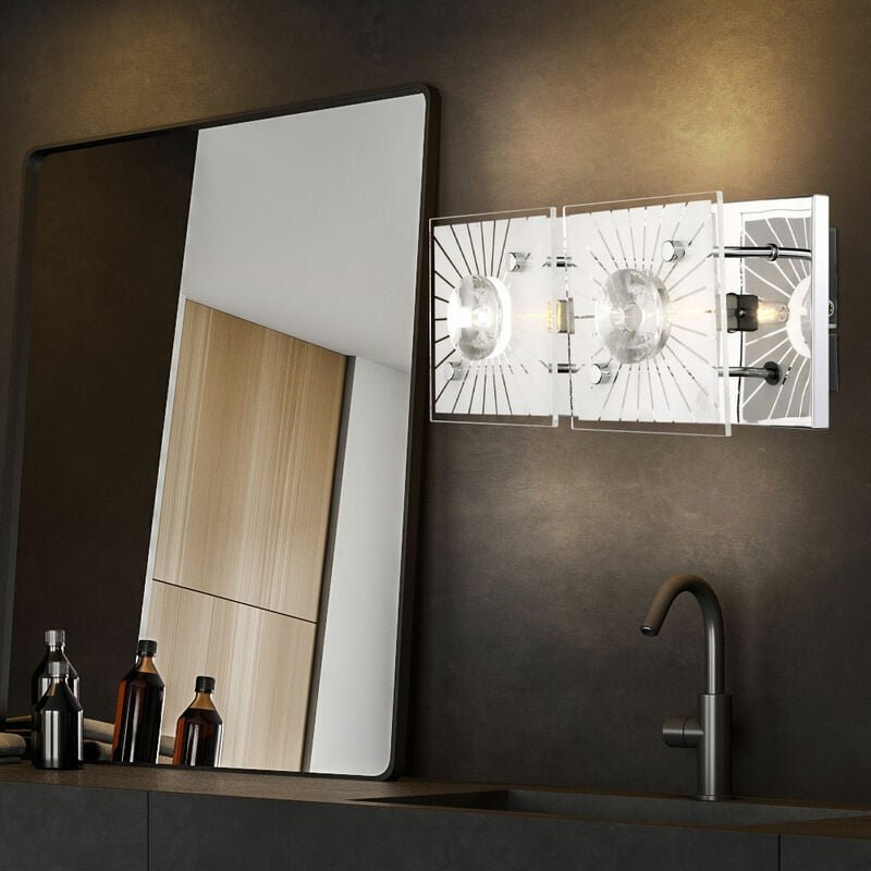 Wandleuchte Kristalle Kristallleuchte Wand Modern Wandlampe Glas Chrom, satiniert, 2-Flammig G9 Fassung, LxBxH 24x11x10 ...