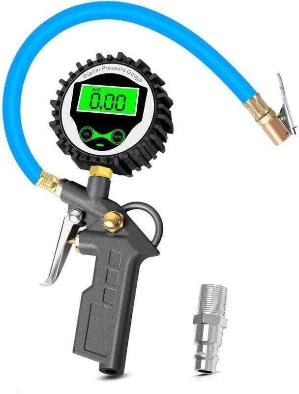Manomètre Pression Pneus Numérique 255 PSI avec Écran LCD Rétroéclairage pour Voiture Moto Vélo