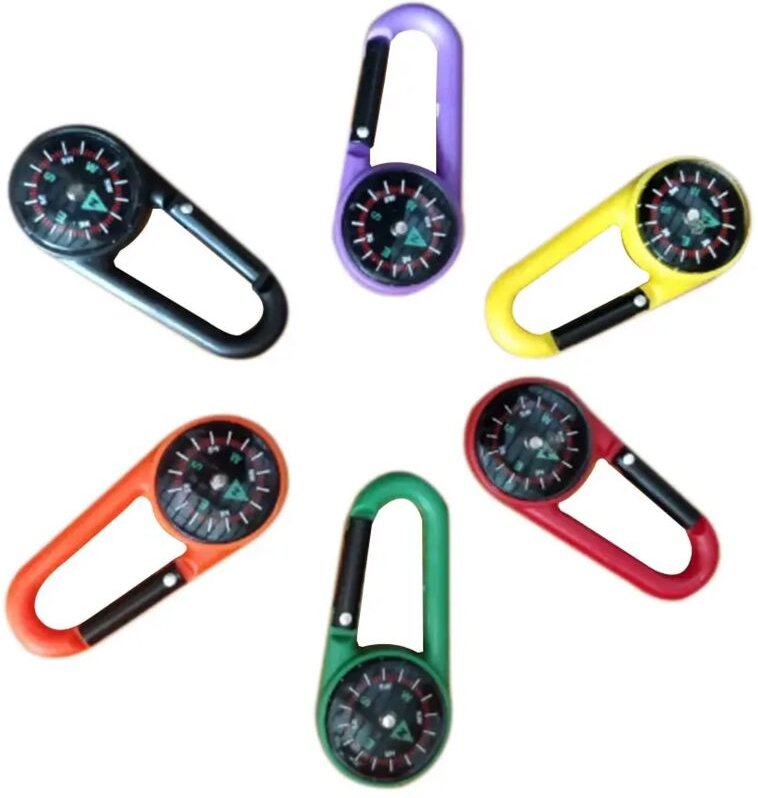 Kompass-Karabiner, Ausrüstung, Campingzubehör, Wandern, Outdoor-Geschenke, Gastgeschenke, Schulpreise, Schlüsselanhänger...