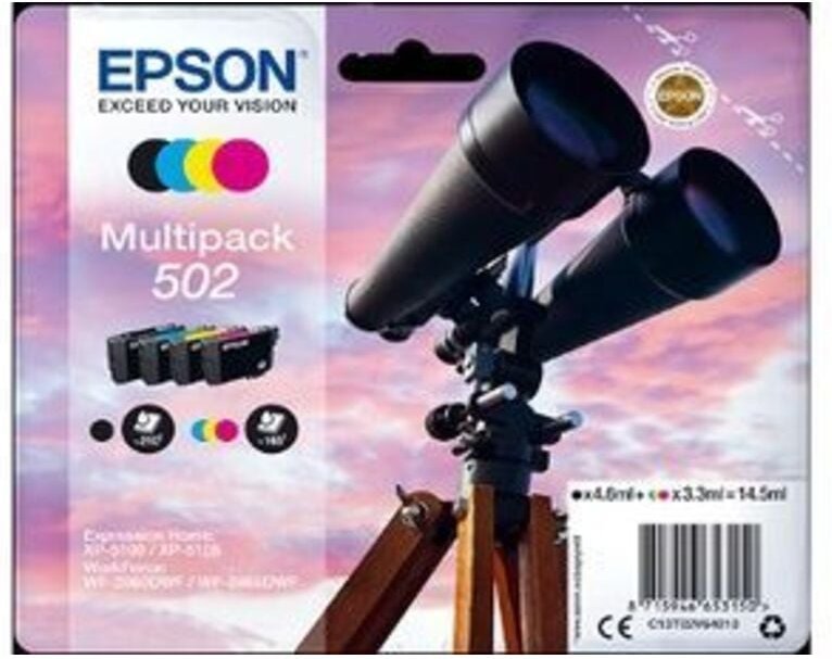 Patrone Epson 502 Multipack 4erPack black + Color (C13T02V64010)