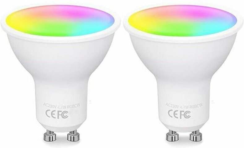 Thumbnail - Jalleria - GU10 WiFi-vernetzte Glühbirne, RGBCW-LED-Smart-Glühbirne, kompatibel mit Alexa/Google Home, 4,7 w entspricht ...