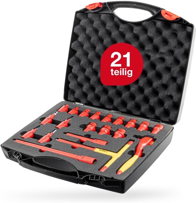 Ratschenschlüssel Set isoliert (43023) 21-tlg. i Außensechskant 10mm - 31mm i Innensechskant 4mm - 10mm i 3/8 Zoll i ink...