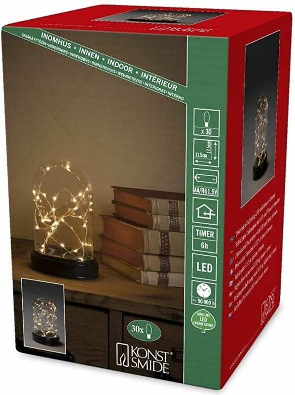 1215-877 led Dekoglaskuppel, Bernstein - Konstsmide