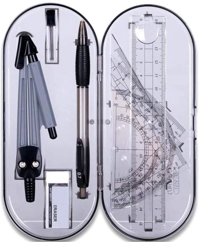 Thumbnail - Geometrie-Set, Kompass-Geometrie-Werkzeuge, Kompass- und Winkelmesser-Set