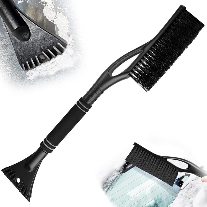 2-in-1 Eiskratzer und Schneebürste, Auto-Eiskratzer mit Bürste, Auto-Schneebürste, Auto-Schaber mit Schneebürsten für di...