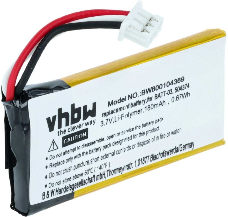 Vhbw - Akku kompatibel mit Sennheiser D10, dw Office, dw Office ml, dw Pro 1, dw Pro 2 Wireless Headset Kopfhörer (180 m...