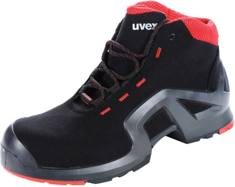 Uvex - 1 x-tended Sicherheits-Stiefel Gr.44 W11 S3L esd sr schwarz/rot 8517.2