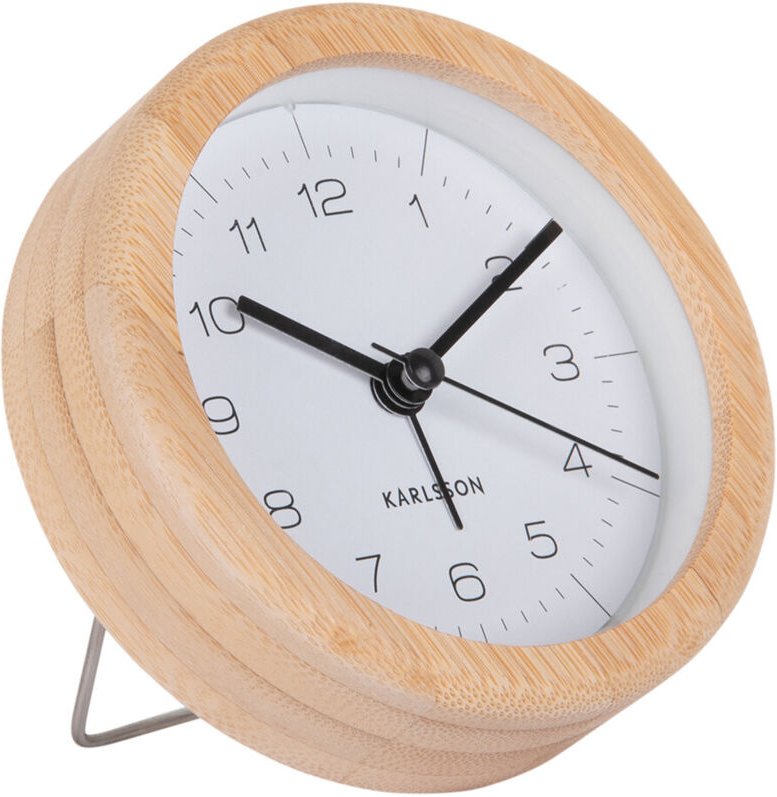 Karlsson - Wecker mit Bambusgehäuse neat, ø 10 cm