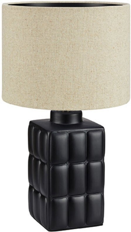 Markslojd CUSCINI Tischlampe Big 1 Light Black mit rundem Schirm Beige