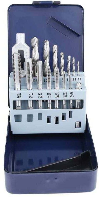 15-teiliges Gewindebohrer-Set aus legiertem Stahl für die Metallbearbeitung mit Aufbewahrungsbox