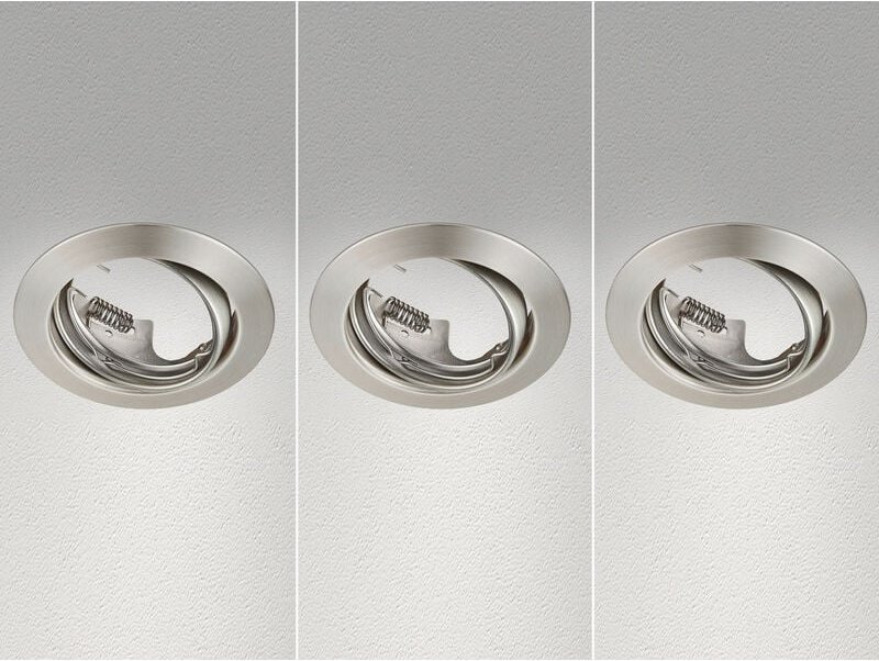 Trio - Runde Einbaustrahler Decke jura 3er Set ø 8,3cm schwenkbar Silber matt GU10