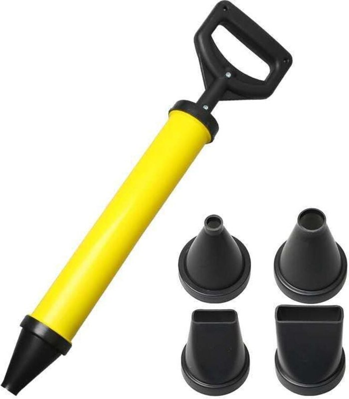 Sjqka - Mörtelpistolen-Set, ABS-Kartuschenpistole, Mörtelzement, Kalkstreupistole inkl. 4 Düsen