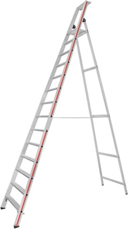 Hymer - Stufenstehleiter, mit Plattform, einseitig begehbar, 8 Stufen ah 3,35m