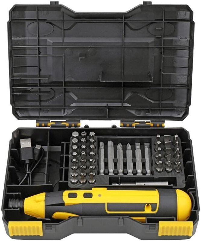 Tournevis électrique sans fil, outil de réparation de perceuse électrique rechargeable au lithium-ion 4V