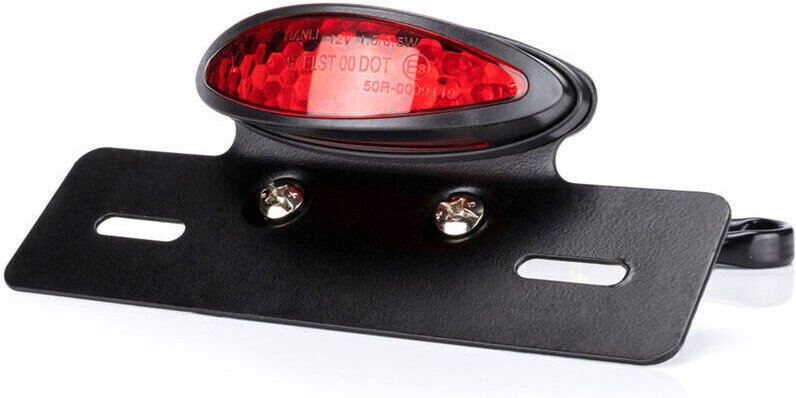 Motorrad-Rücklicht, Bremslicht, Kennzeichenbeleuchtung, rot und weiß, rot, rot