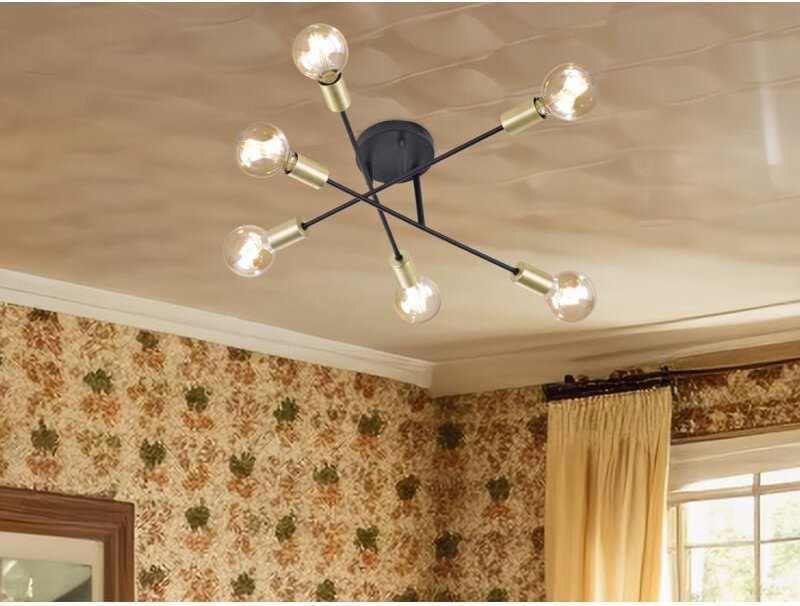 Thumbnail - Trio - Design Deckenleuchte cross mehrflammig, Schwarz & Bronze ø 56cm