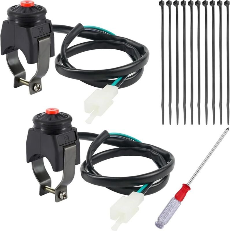 Stück Motorrad-Not-Aus-Schalter, universeller Not-Aus-Schalter mit Hupenknopf, 22 mm (7/8 Zoll) Schäkel für Motorrad, Di...