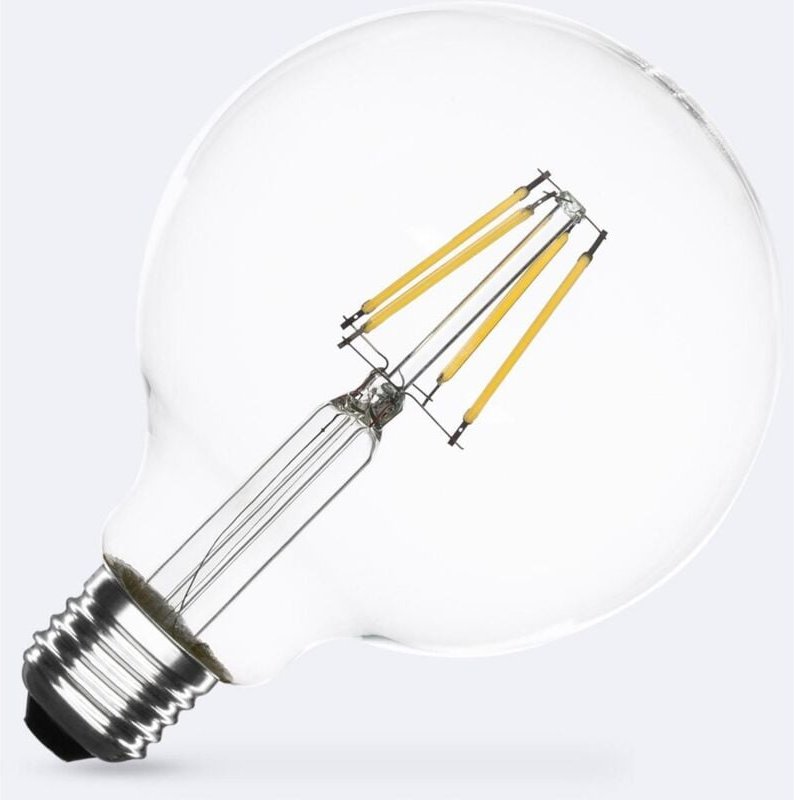 Efectoled - LED-Glühbirne Filament E27 6W 720 lm Dimmbar G95 No Flicker 2700K Warmweiß