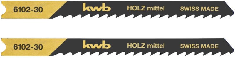 KWB - 610230 Stichsägeblätter, Holzbearbeitung, spezieller Einstichzahn, hcs, 2 x mittel 2 St.